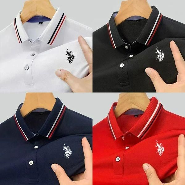 Men's Solid Half Sleeves Polo Neck T-Shirt (Pack of 4)